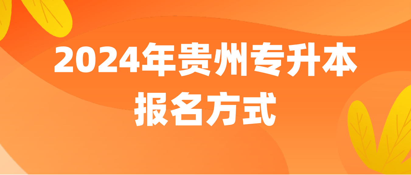 2024年贵州专升本报名方式是怎样的？